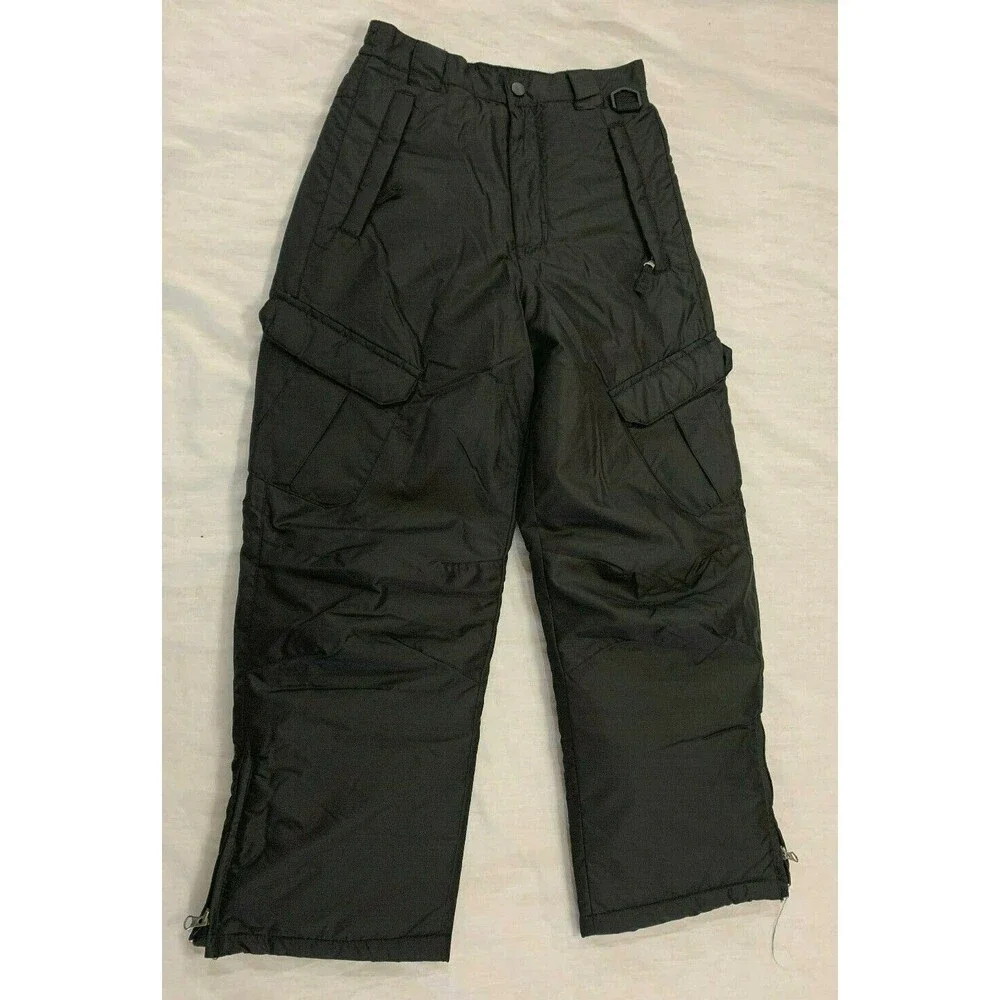 ARCTIC QUEST BOYS GIRLS CARGO SNOW PANTS SIZE S 8-10 BLACK